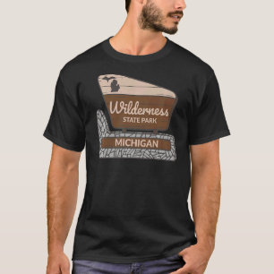 Camiseta Wilderness State Park Michigan MI Signo de bienven
