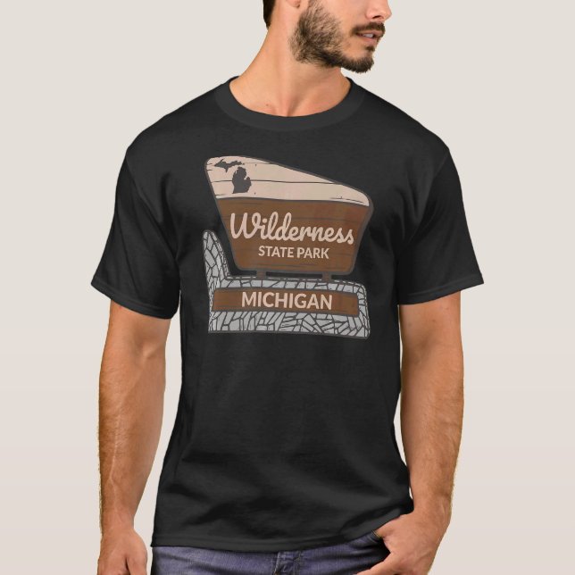 Camiseta Wilderness State Park Michigan MI Signo de bienven (Anverso)