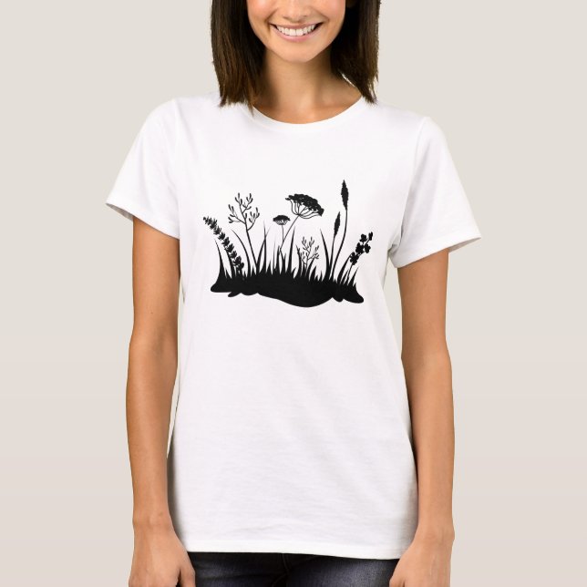 Camiseta Wildflower meadow silhouette (Anverso)