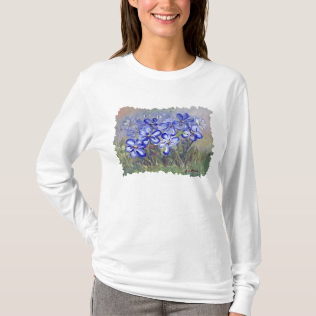 Camiseta Wildflowers azules en una pintura del Bello Artes (Anverso)