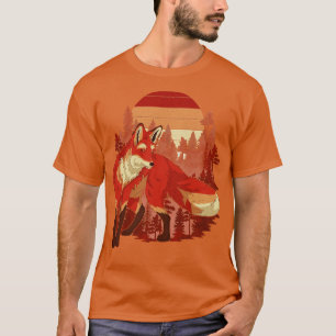 Camiseta Wildlife Fox Lover Nature Forest Retro Animal Fox