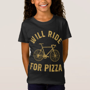 Camiseta Will Bike For Pizza Diseño Difícil Ciclismo Divert