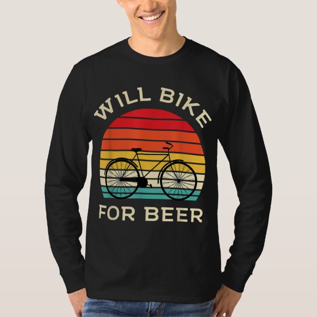 Camiseta Will Bike para Cerveza - Funny Cycling & Beer Love (Anverso)