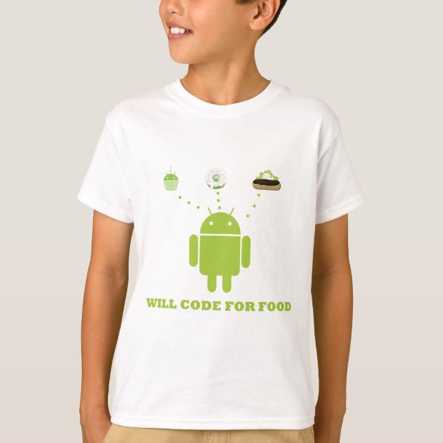 Camiseta Will Code For Food (Android Software Developer) (Anverso)
