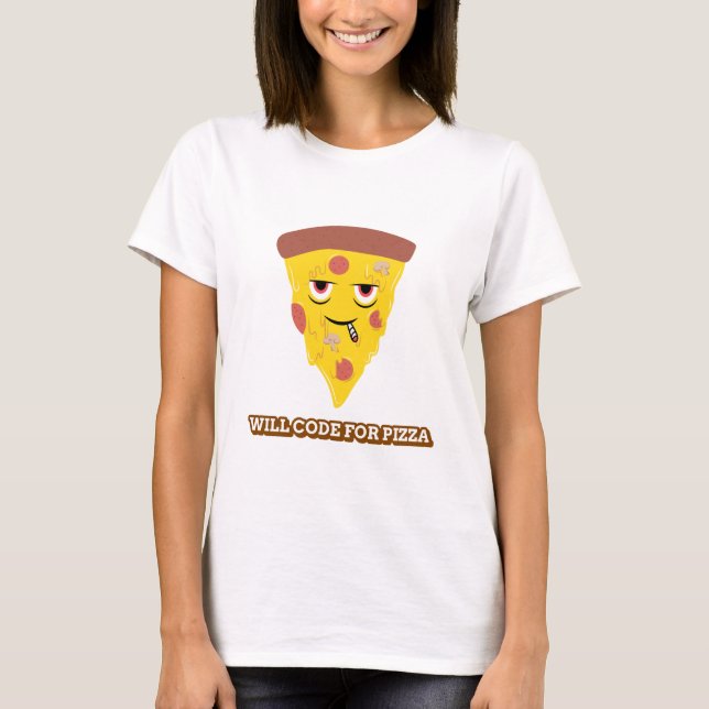Camiseta Will Code for Pizza Stem Game (Anverso)