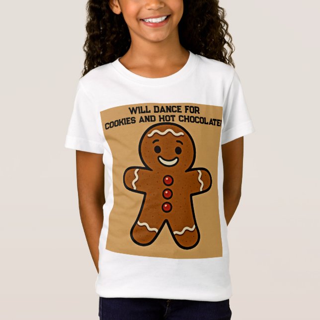 Camiseta Will Dance for Cookies & Cocoa (Anverso)