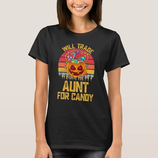 Camiseta Will Trade Aunt For Candy Cute Kids Boys Girls Ret (Anverso)