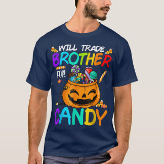 Camiseta Will Trade Brother For Candy Halloween Funny Pumpt