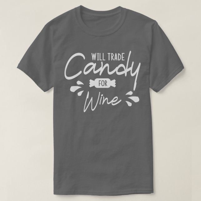 Camiseta Will Trade Candy For Wine Halloween Pumpkin Ghost (Diseño del anverso)