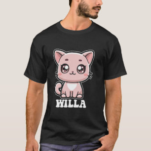 Camiseta Willa Cute Cat Kitten Design para Chicas Nombre Wi