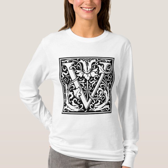 Camiseta William Morris Alphabet "V" (Anverso)