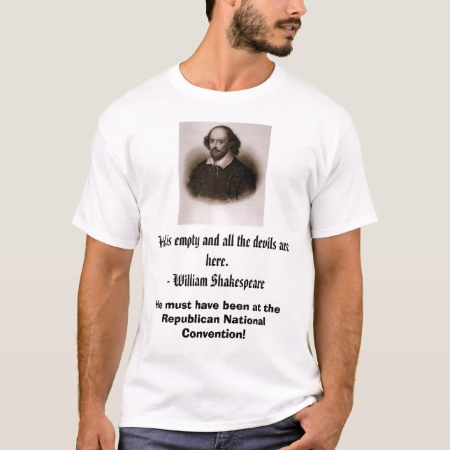 Camiseta William Shakespeare, infierno es vacío y todos (Anverso)
