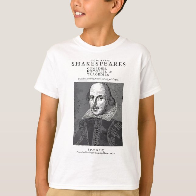 Camiseta William Shakespeare Primera Página de Título Folio (Anverso)