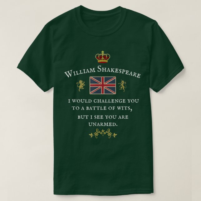 CAMISETA WILLIAM SHAKESPEARE , PROFESOR DE COLEGIO DE INGLÉ (Diseño del anverso)