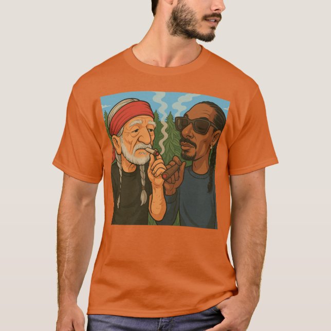 Camiseta willie nelson n snoop dog retro (Anverso)