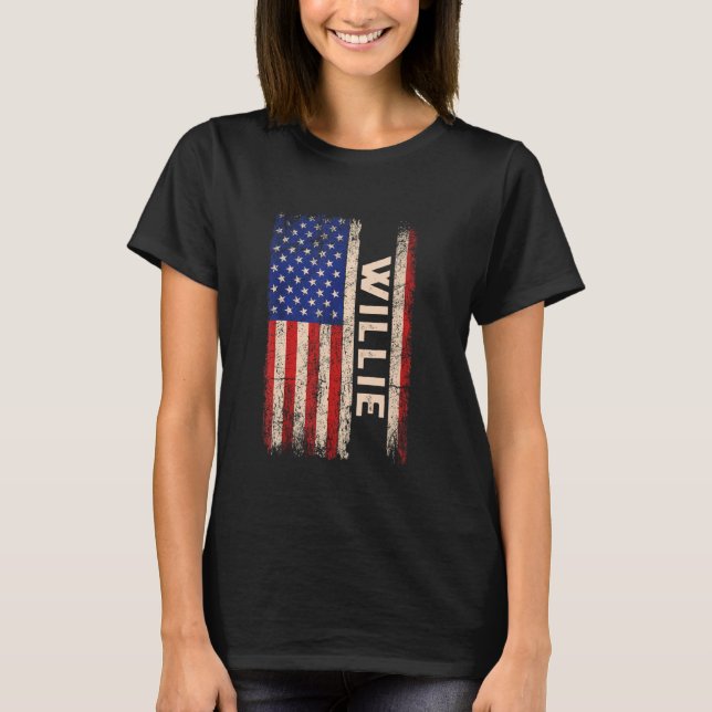 Camiseta Willie Nombre Shirt Willie Nombre Bandera American (Anverso)