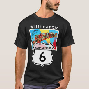 Camiseta Willimantic Connecticut US 6 Carta grande postal