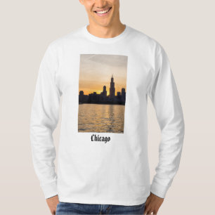 Camiseta Willis Tower Sunset Silhouette