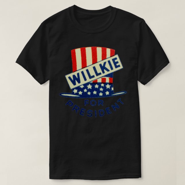 Camiseta Willkie de 1940 para presidente (Diseño del anverso)