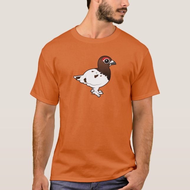 Camiseta Willow Ptarmigan, el macho de verano. (Anverso)