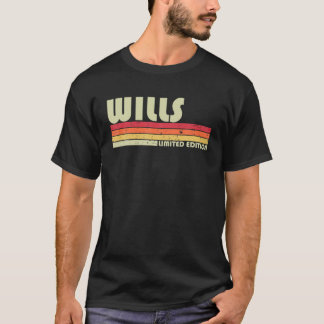Camiseta WILLS Apellido Funny Retro Vintage 80S 90S Cumplea