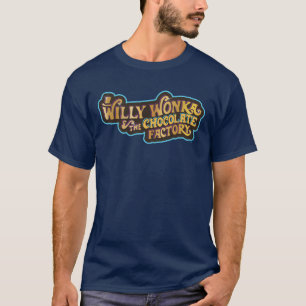 Camiseta Willy Wonka y el logotipo de la fábrica de chocola