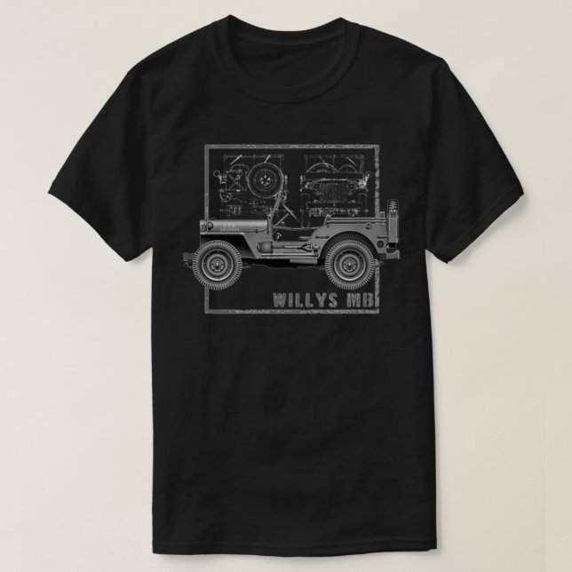 Camiseta Willys MB Vintage Off Road Vehicle WW2  (Diseño del anverso)