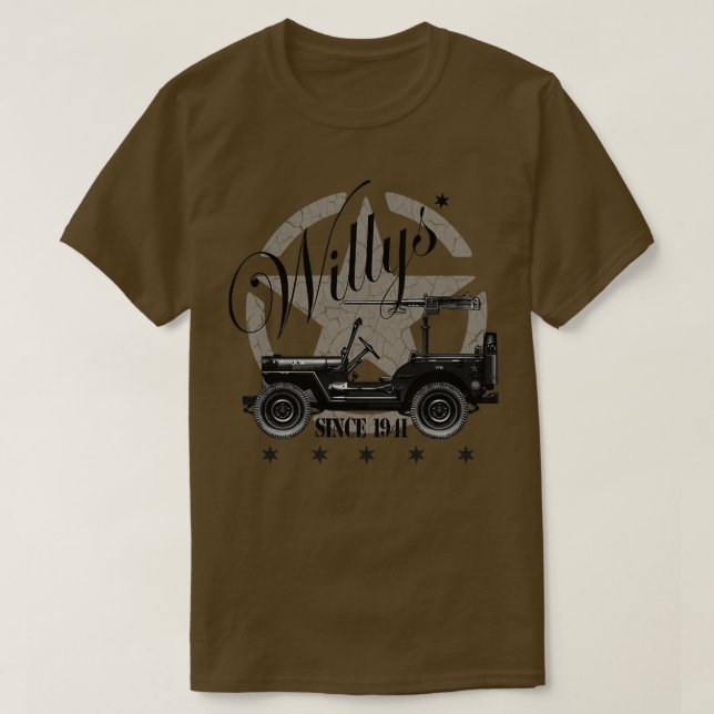 Camiseta Willys US Ejército fuera del vehículo de carretera (Diseño del anverso)