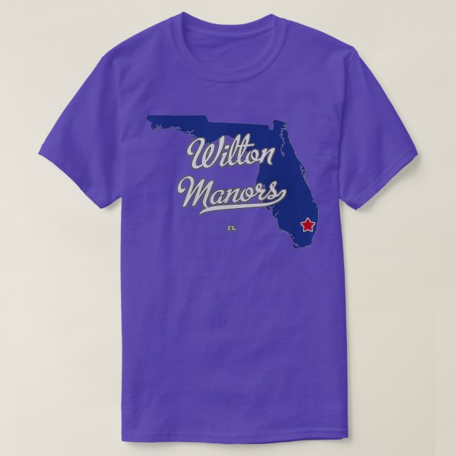 Camiseta Wilton Manors Florida FL Map (Diseño del anverso)