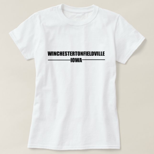 Camiseta Winchestertonfieldville, Iowa (Diseño del anverso)