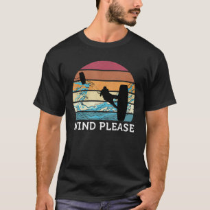 Camiseta Wind Please Kitesurfing Retro Sunset Surfboard