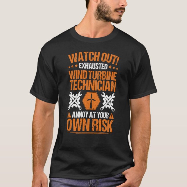 Camiseta Wind Power Own Risk Wind Turbine Technician (Anverso)