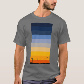 Camiseta Wind Turbine at Sunset Gradient