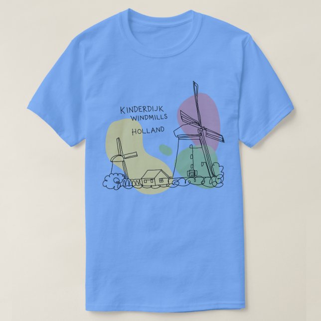 Camiseta Windmills de Kinderdijk Holland 1 (Diseño del anverso)
