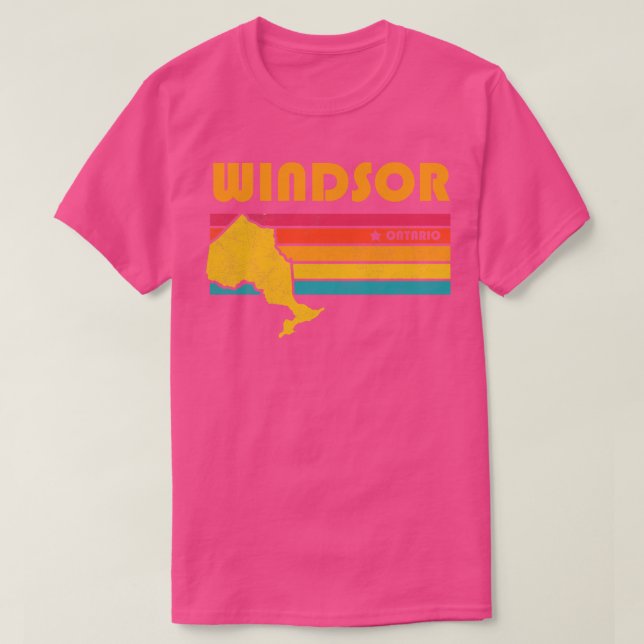 Camiseta Windsor Ontario Canada Vintage Perturbation Souven (Diseño del anverso)
