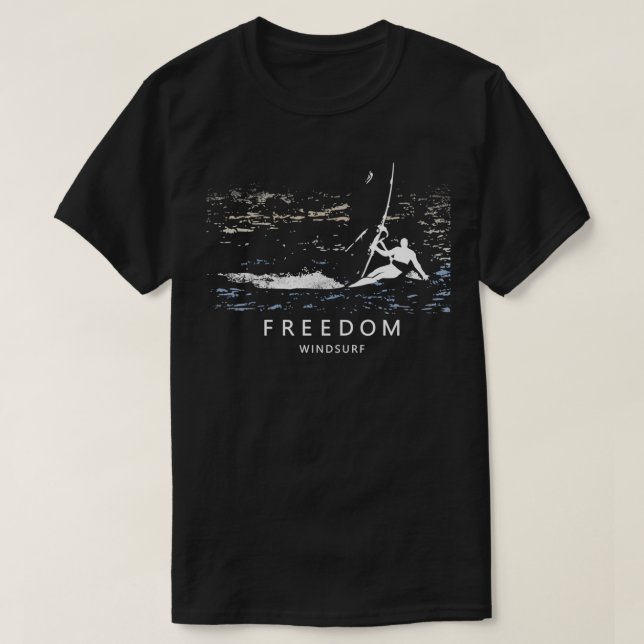 Camiseta Windsurf gratuito y navegación por el océano (Diseño del anverso)