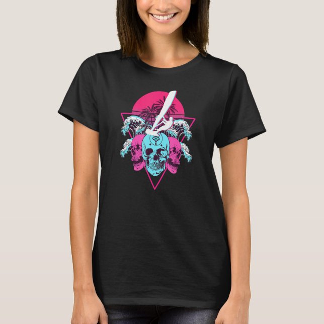 Camiseta Windsurf Sails Surf Board Watersport Vaporwave (Anverso)