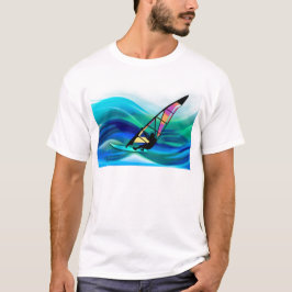 Camiseta Windsurfer del tecnicolor en un tifón