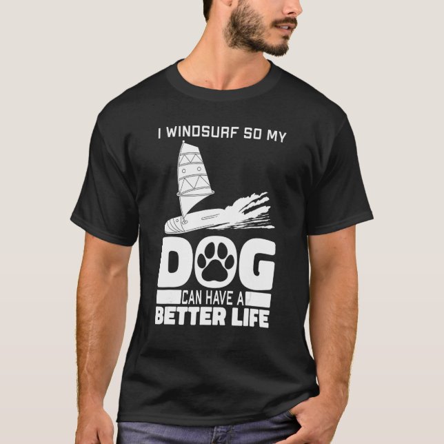 Camiseta Windsurfer Dog - Sailboarding Boardsailing Windsur (Anverso)