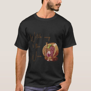 Camiseta Wine Barrel Witch Way To The Wine