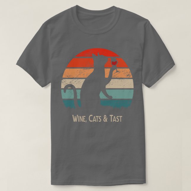 Camiseta Wine Cats Tast (Diseño del anverso)