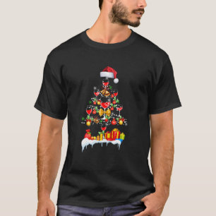 Camiseta Wine Christmas Tree Santa Hat Bebe Team Family