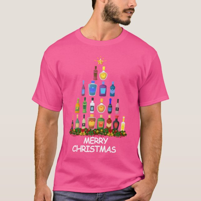 Camiseta Wine Christmasree Merry Christmas (Anverso)