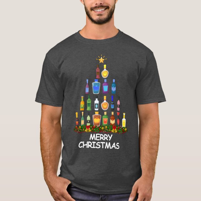 Camiseta Wine Christmasree Merry Christmas (Anverso)