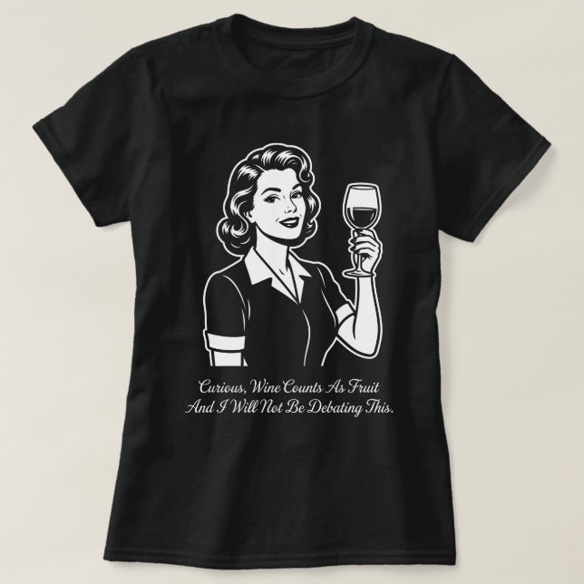 Camiseta Wine Counts As Fruit Retro T-Shirt (Diseño del anverso)