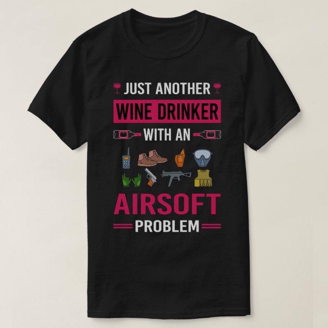 Camiseta Wine Drinker Airsoft (Diseño del anverso)