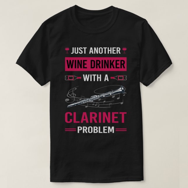 Camiseta Wine Drinker Clarinet (Diseño del anverso)
