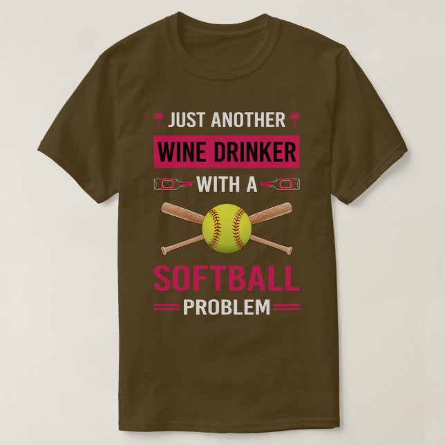 Camiseta Wine Drinker Softball (Diseño del anverso)
