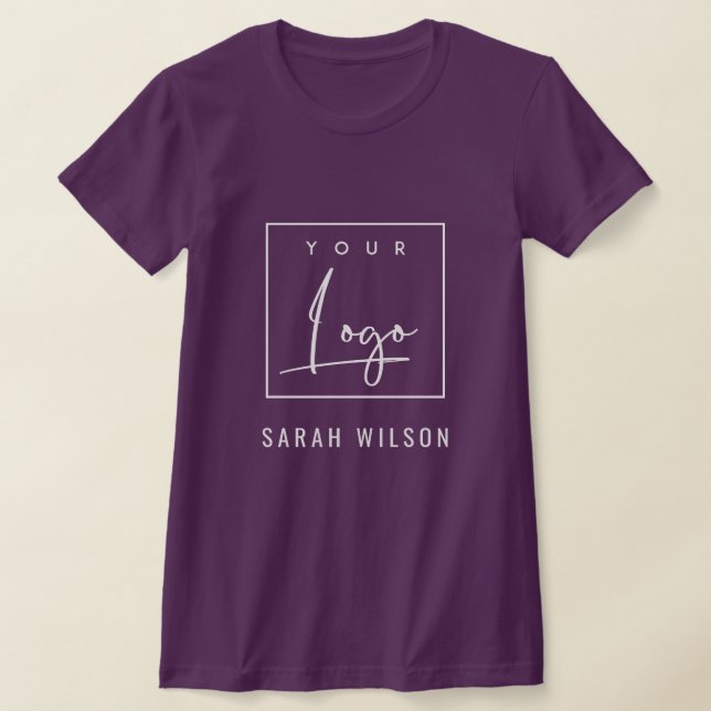 Camiseta Wine Eggplant Business Añada Su Logo Con Nombre (Distribución)