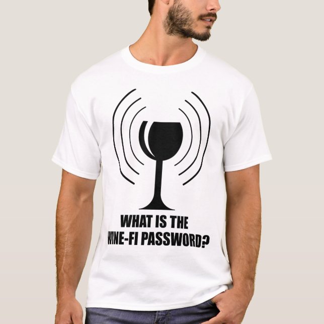 Camiseta Wine-Fi Password Funny Waves WiFi de Vidrio (Anverso)
